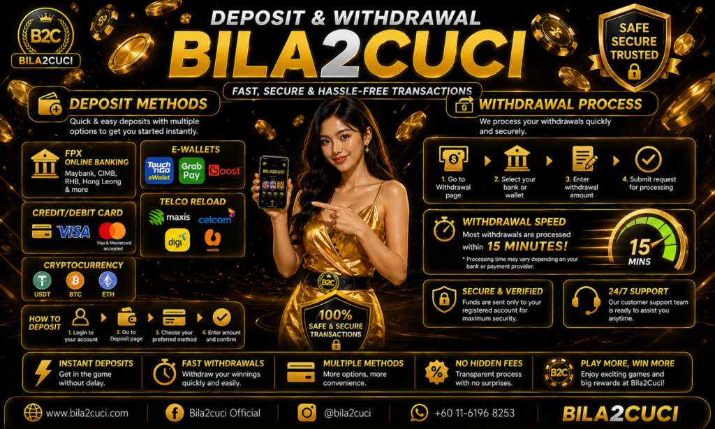 Deposit and Withdrawal Bila2cuci